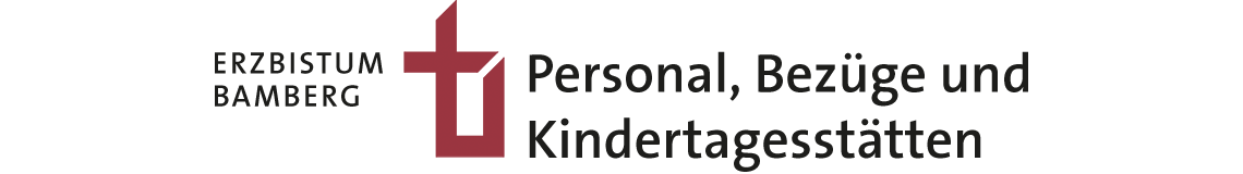Schriftzug im Kopf der Homepage der Hauptabteilung Personal - Bezüge - Kindertagesstätten des Erzbistums Bamberg mit Verlinkung zur Startseite